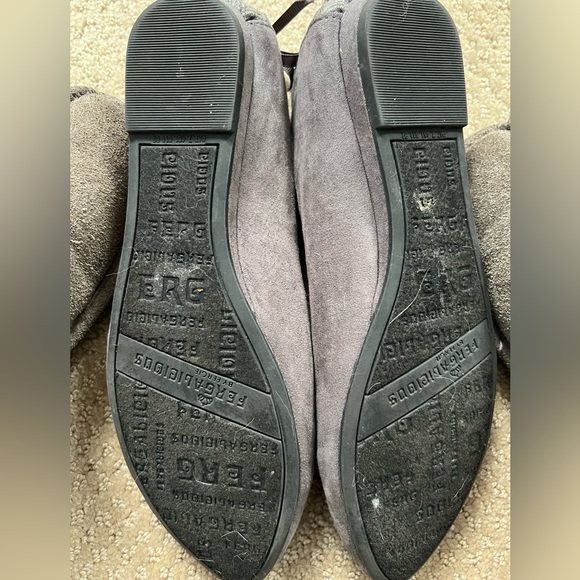 Ballet Flats Size 7.5. Grey suede with plaid detail. - Picture 3 of 5
